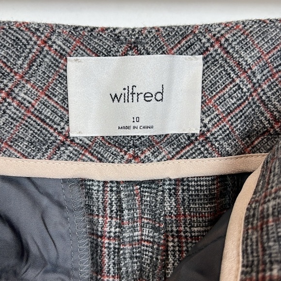 Wilfred Wool Wide Leg Crop Plaid Pants High Waist Belted - Picture 8 of 11